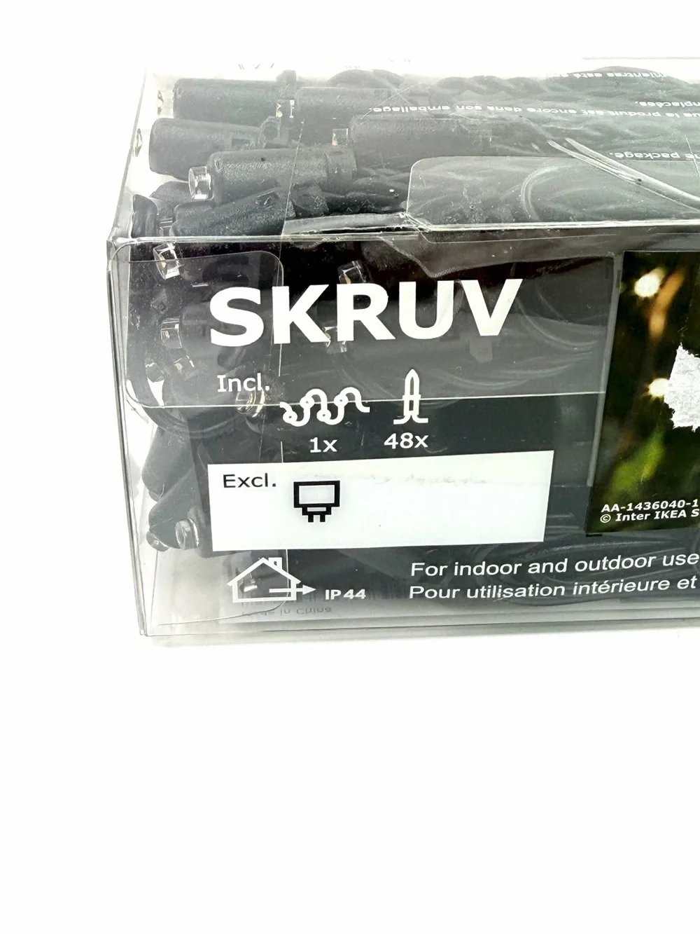 IKEA Black SKRUV LED 48 Bulb String Lights